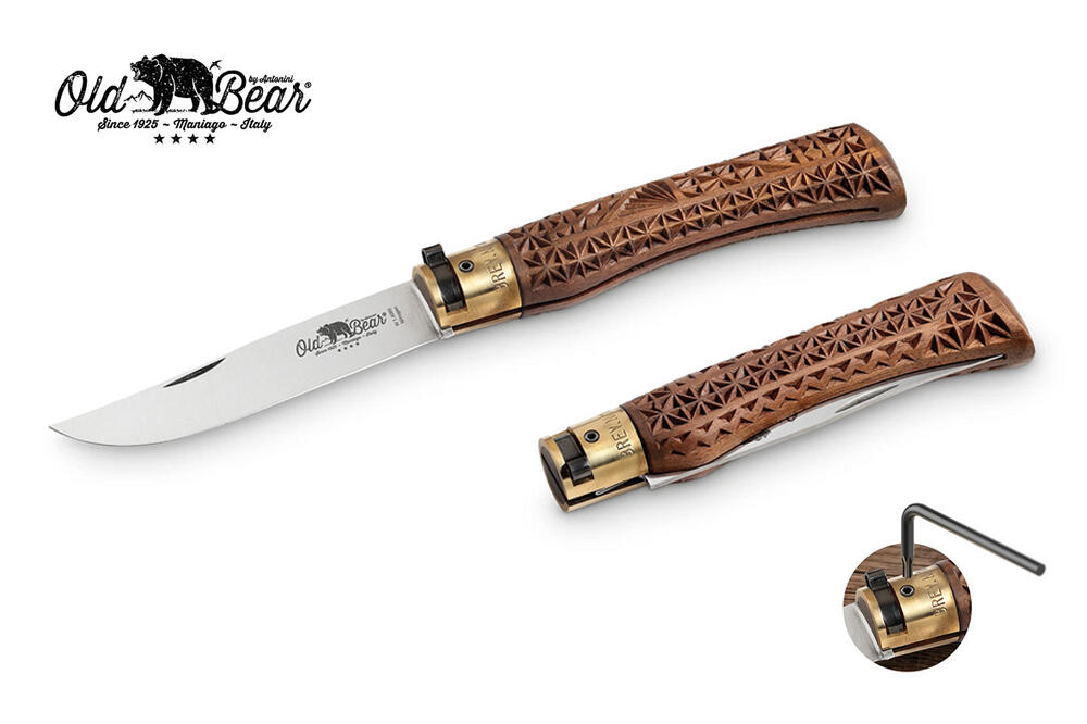 Nóż składany Antonini Carved Walnut XL Stainless BL