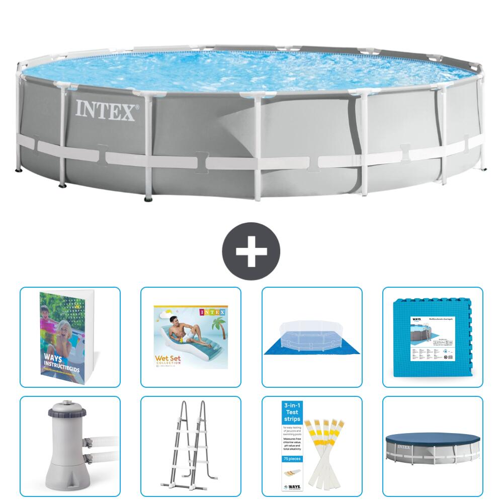 INTEX Basen Prism Frame Okrągły - 457x107 cm - 9-częściowy S651