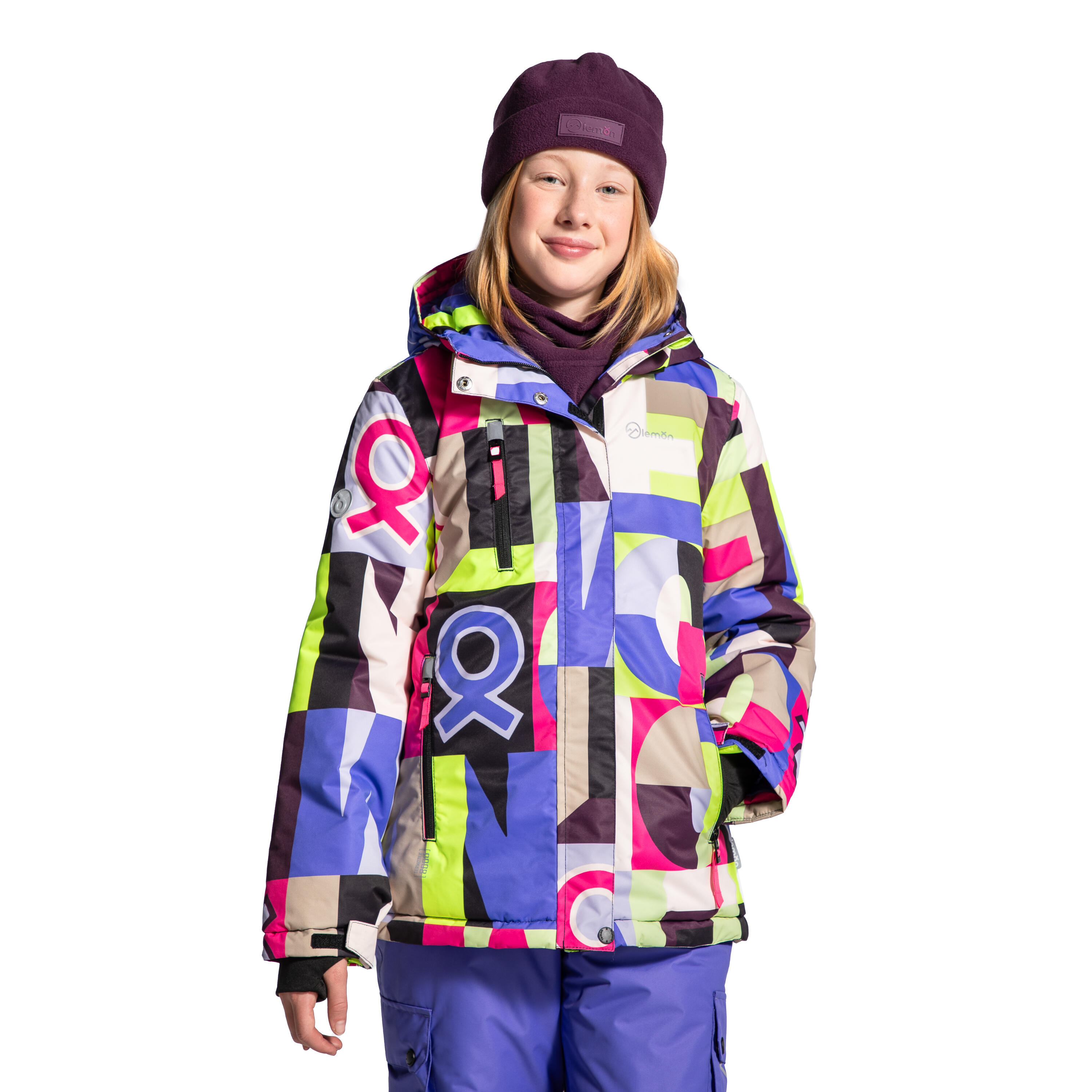 Kurtka narciarska dziecięca snowboard ZL4 Lemon Explore wielokolorowa