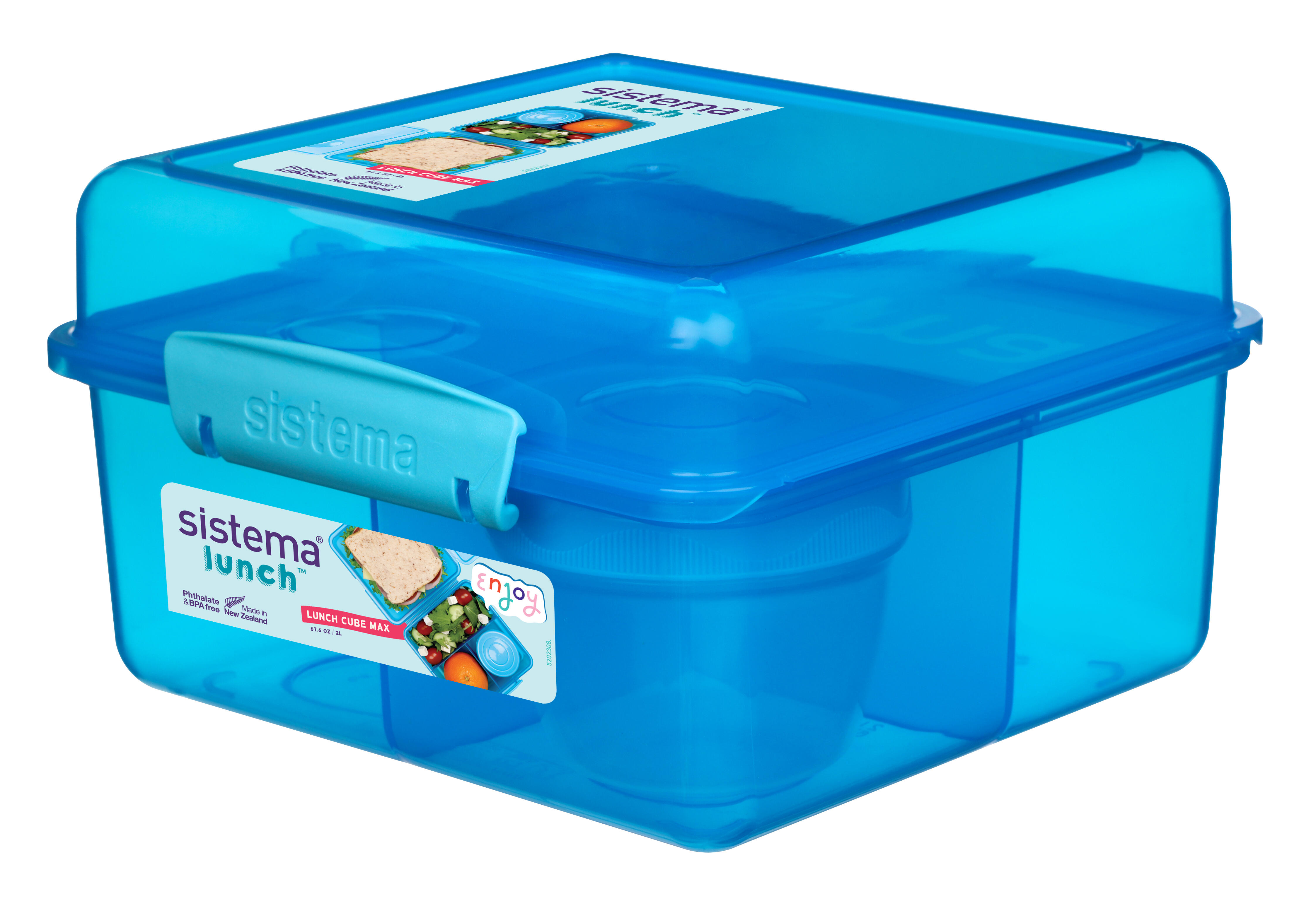 Dzielony pojemnik Lunch Cube Max z pojemnikiem na jogurt z podwójną pokrywką 2 l