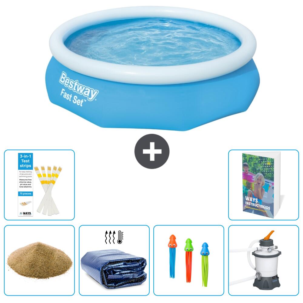BESTWAY Basen Fast Set Okrągły - 305x76 cm - 7-częściowy S36