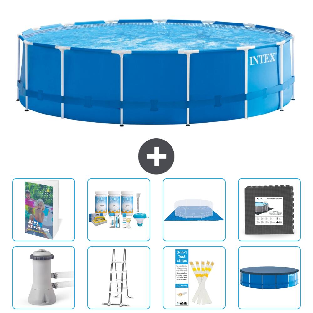 INTEX Basen ze stelażem Okrągły - 457x122 cm - 9-częściowy S581