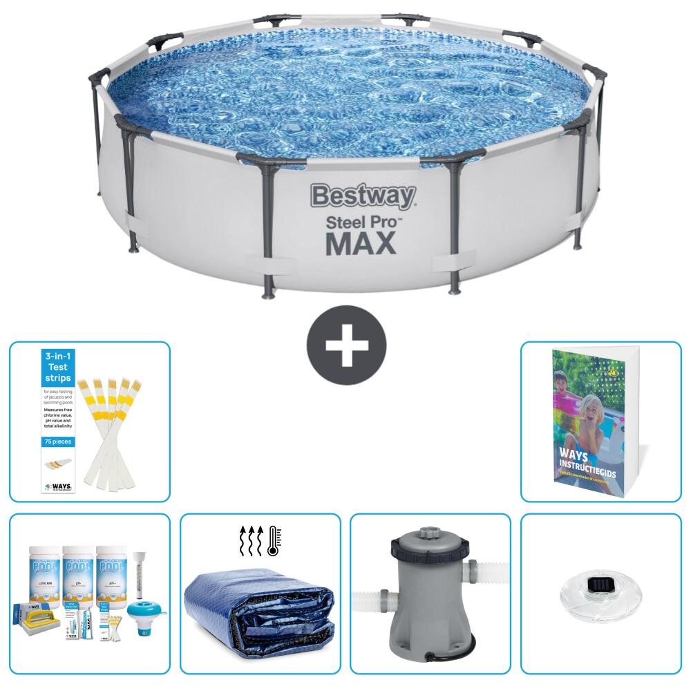 BESTWAY Basen Steel Pro MAX Okrągły - 305x76 cm - 7-częściowy S160