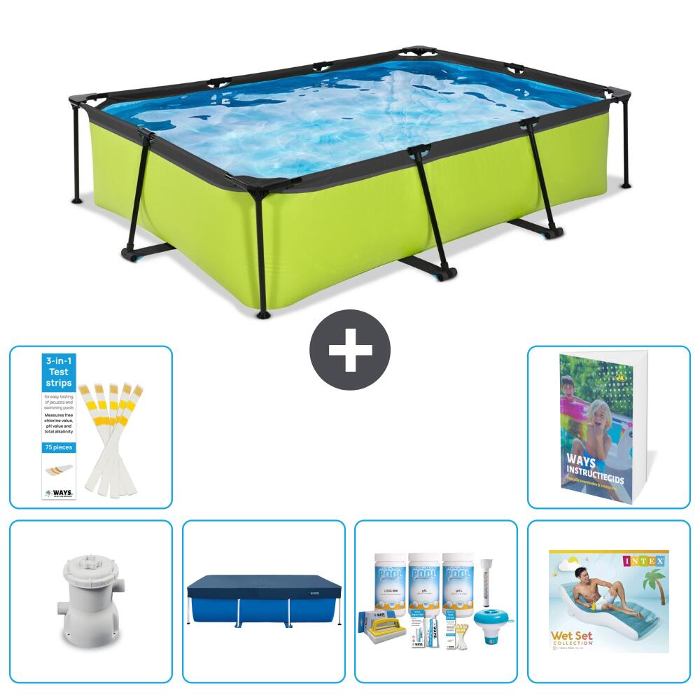 EXIT TOYS Basen Prostokątny - 300x200x65 cm - 7-częściowy S335