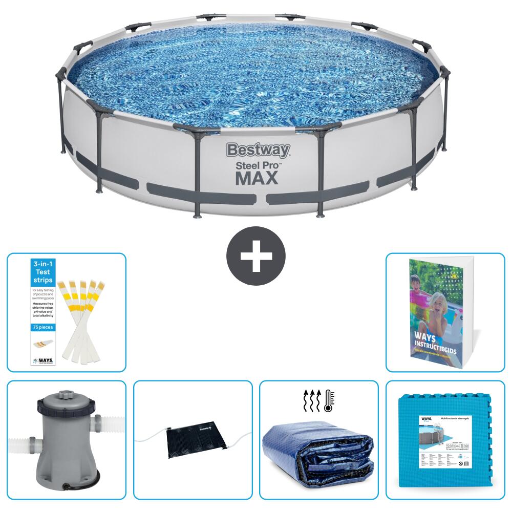 BESTWAY Basen Steel Pro MAX Okrągły - 366x76 cm - 7-częściowy S340