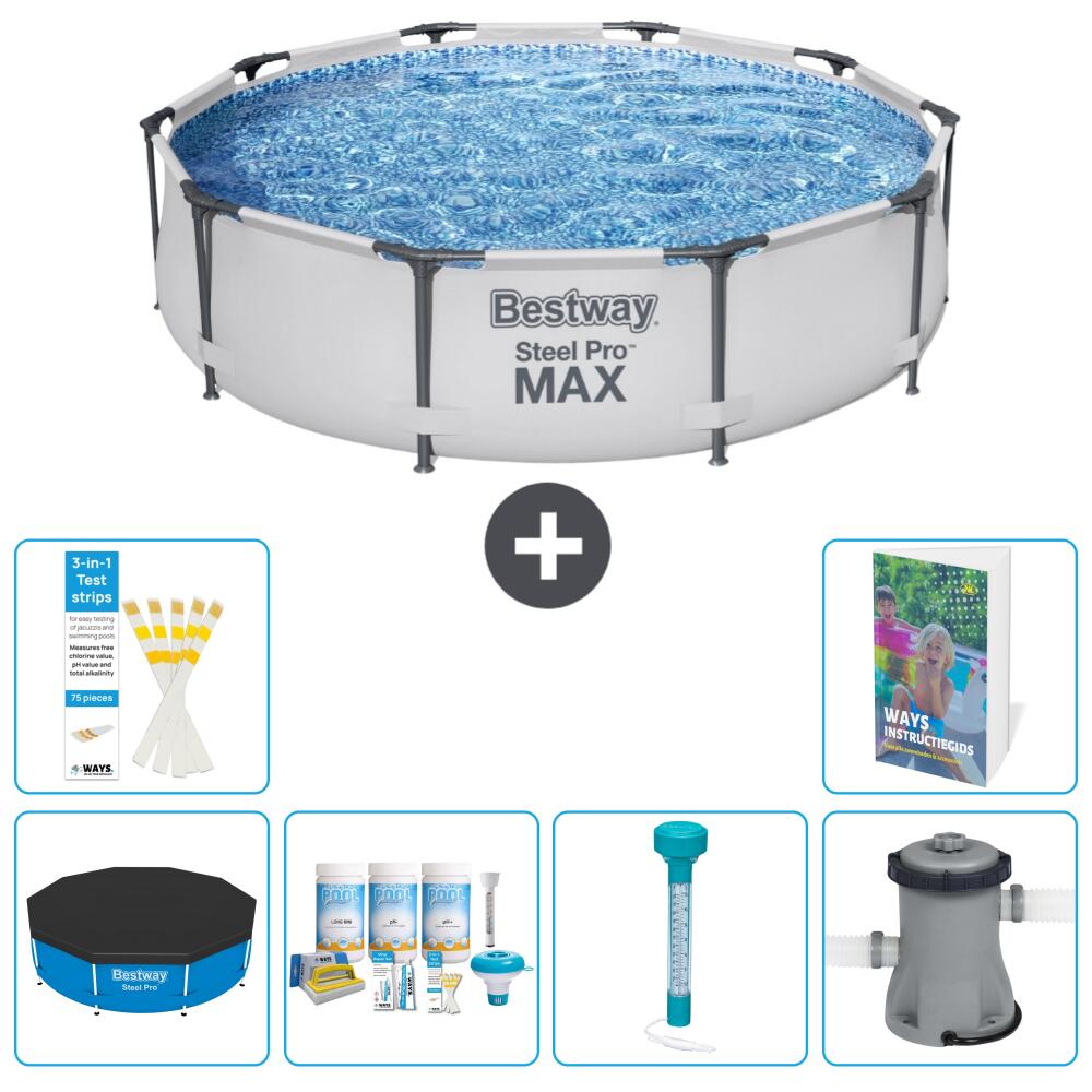 BESTWAY Basen Steel Pro MAX Okrągły - 305x76 cm - 7-częściowy S52