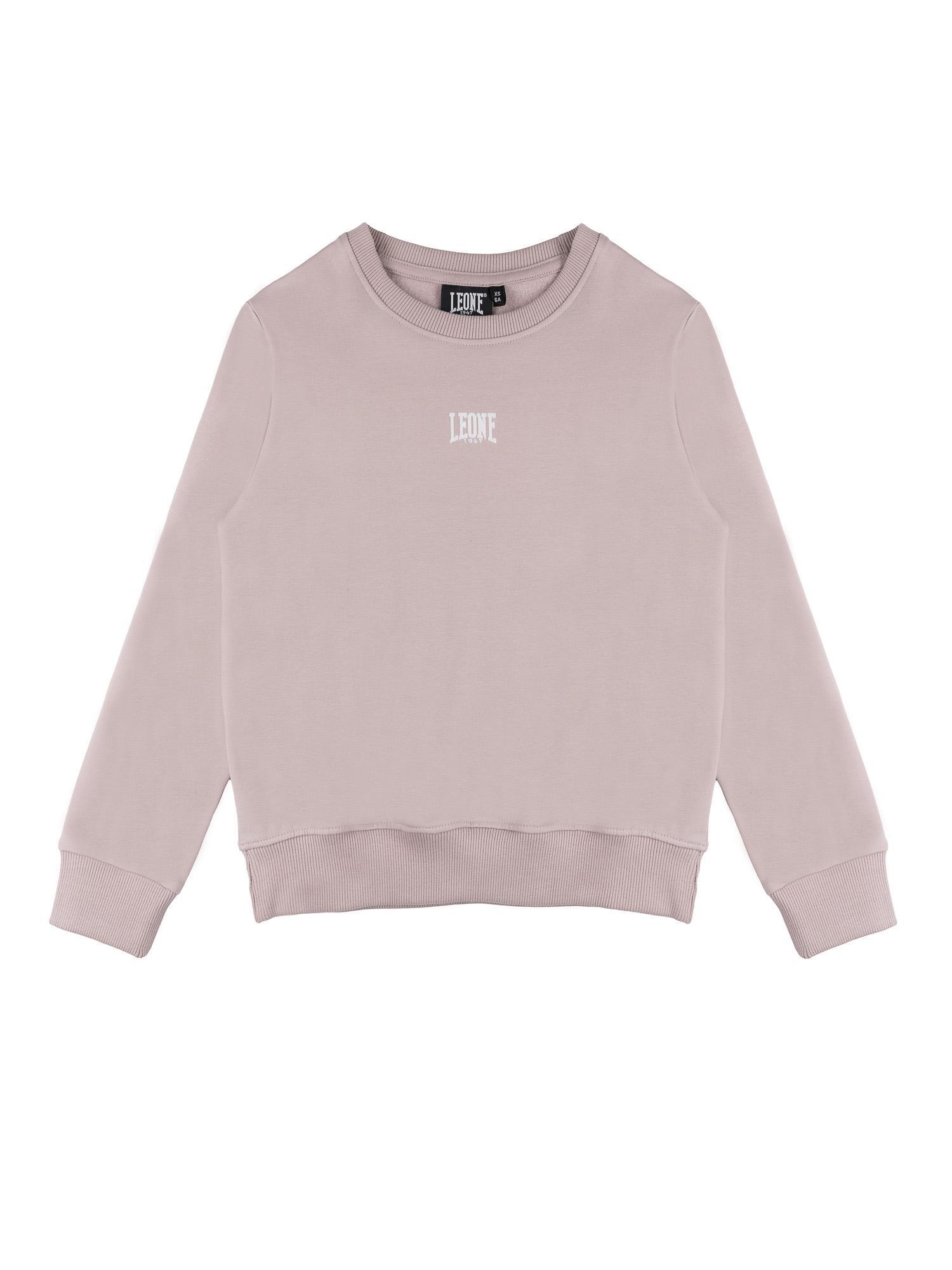 Leone 1947 Lavender bluza zimowa z okrągłym dekoltem i małym logo dla dziewcząt