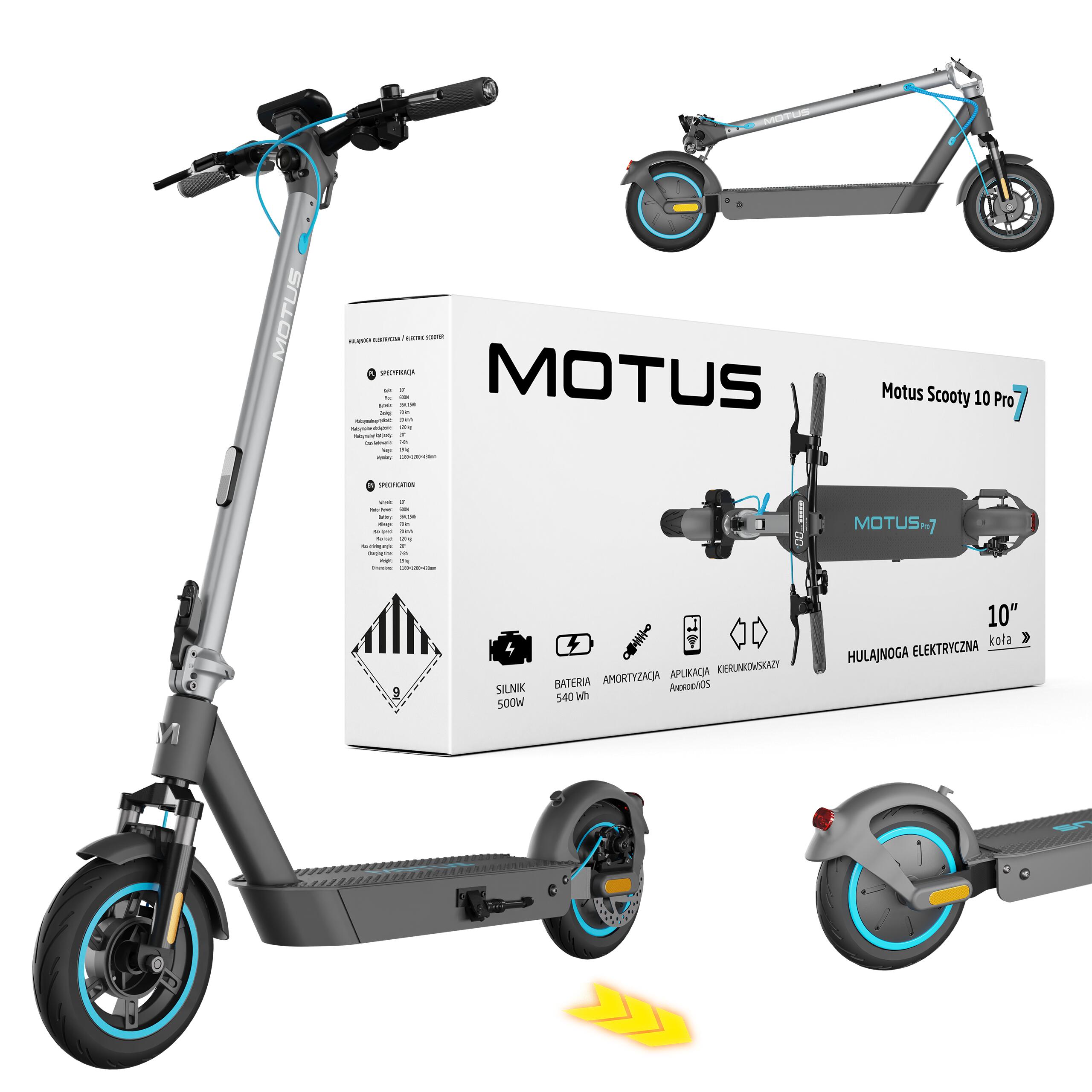 Hulajnoga elektryczna Motus Scooty 10 Pro7 500W 70 km NFC GPS amortyzacja