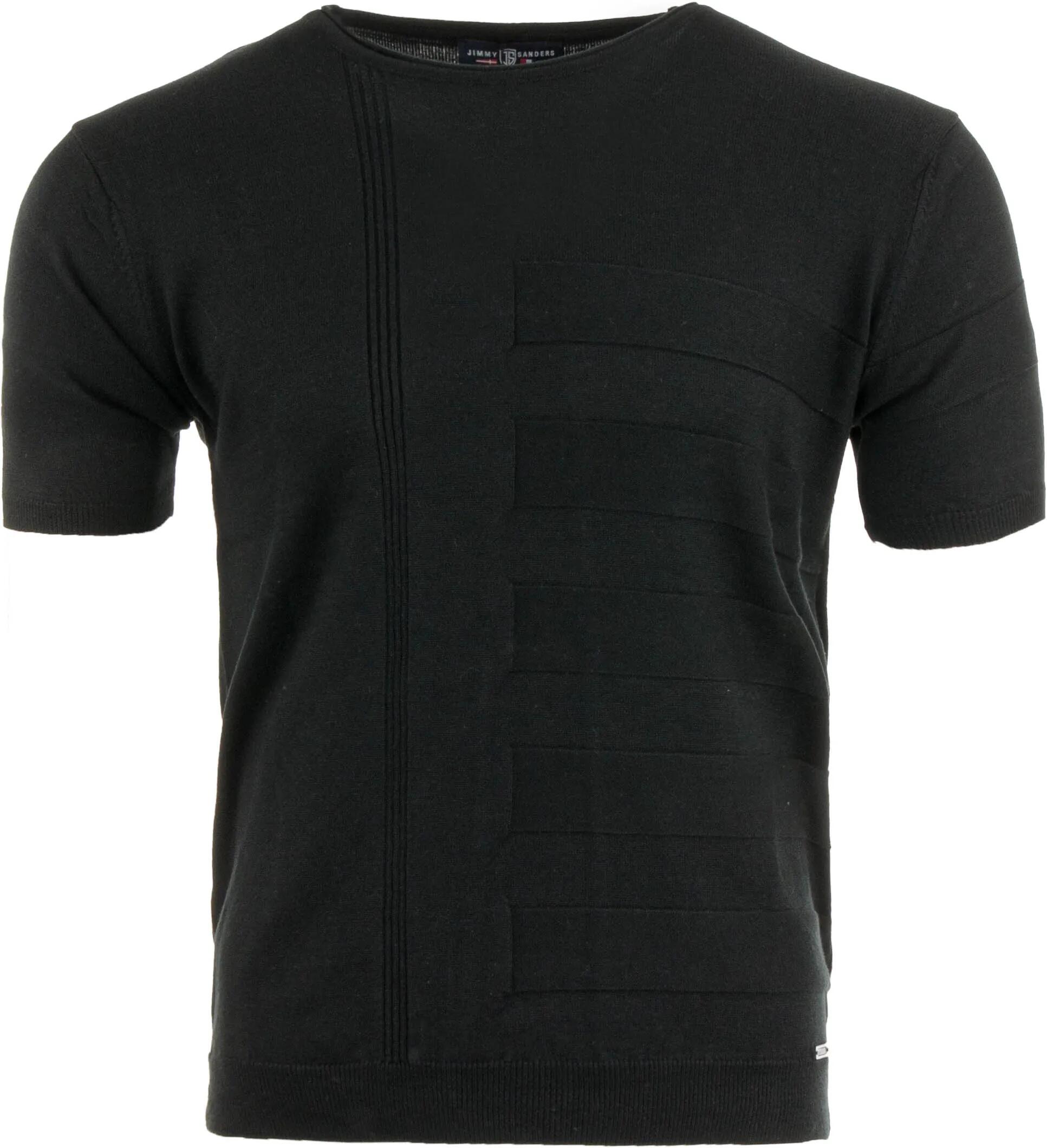 T-shirt męski Jimmy Sanders Zeus Black, krótki rękaw, slim fit