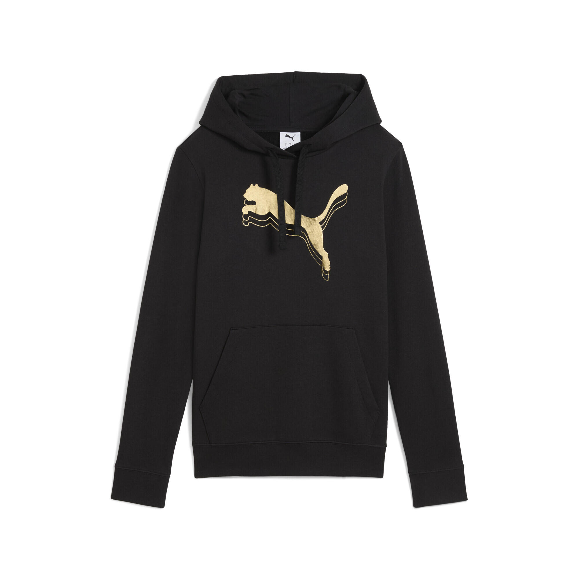 Damska bluza z kapturem ESS METALLIC PUMA Black Metallic Gold