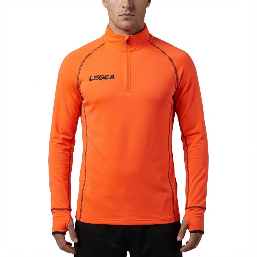 Męski pulower do biegania ACT-PULLOVER GROOV fluorescencyjny pomarańczowy