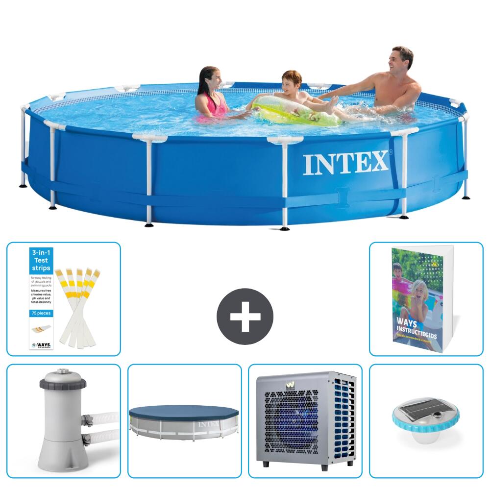 INTEX Basen ze stelażem Okrągły - 366x76 cm - 7-częściowy S175