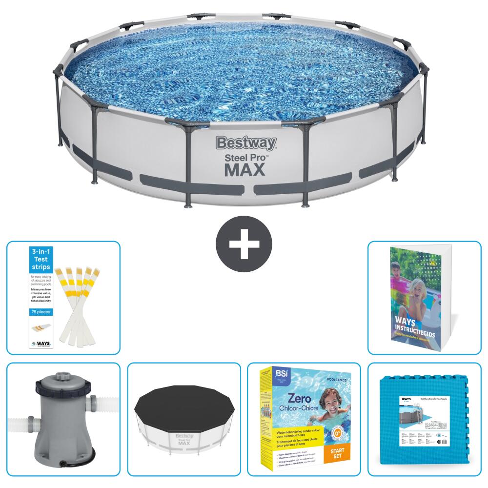 BESTWAY Basen Steel Pro MAX Okrągły - 366x76 cm - 7-częściowy S276