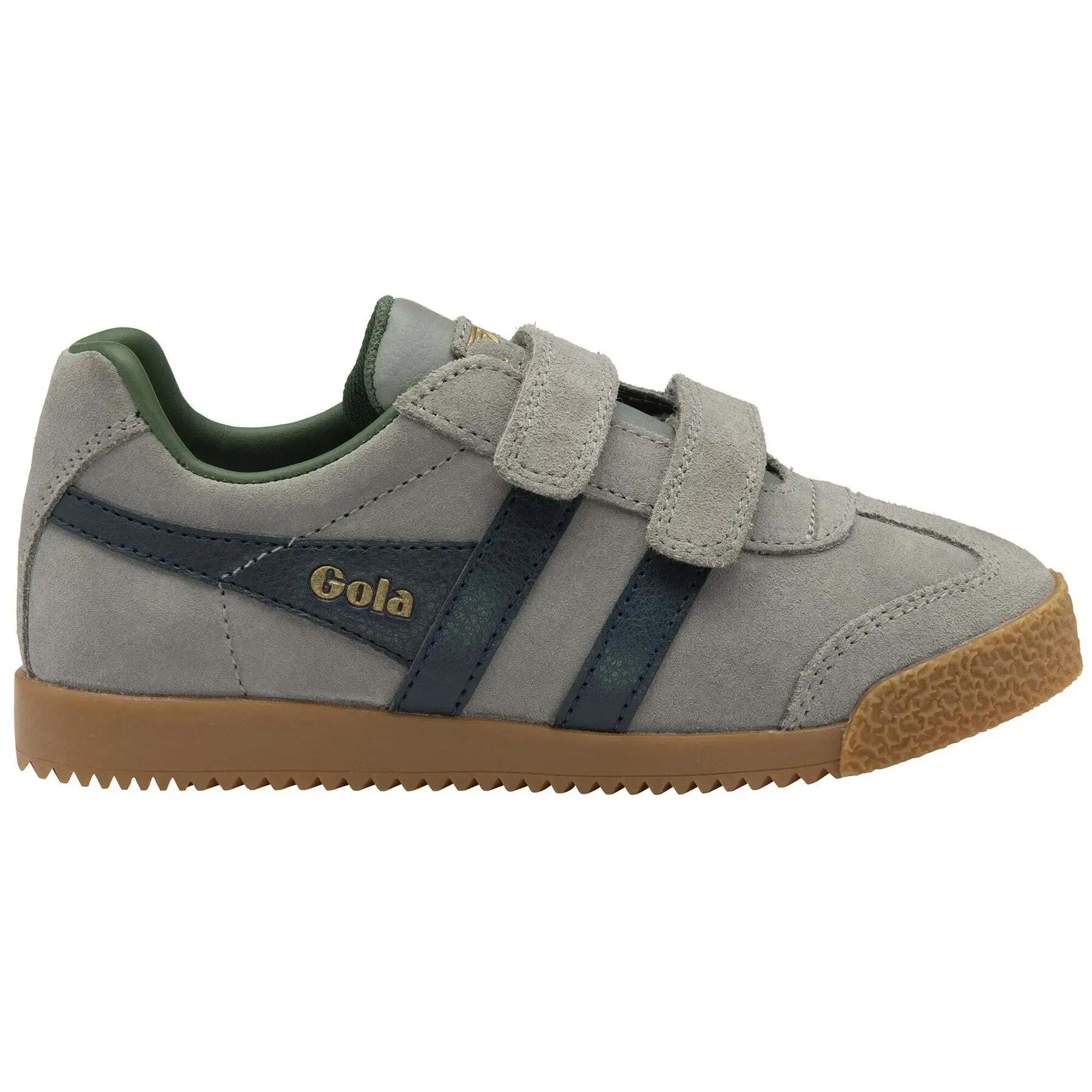 Białe buty na rzepy dla dzieci Gola Harrier Strap Trainer