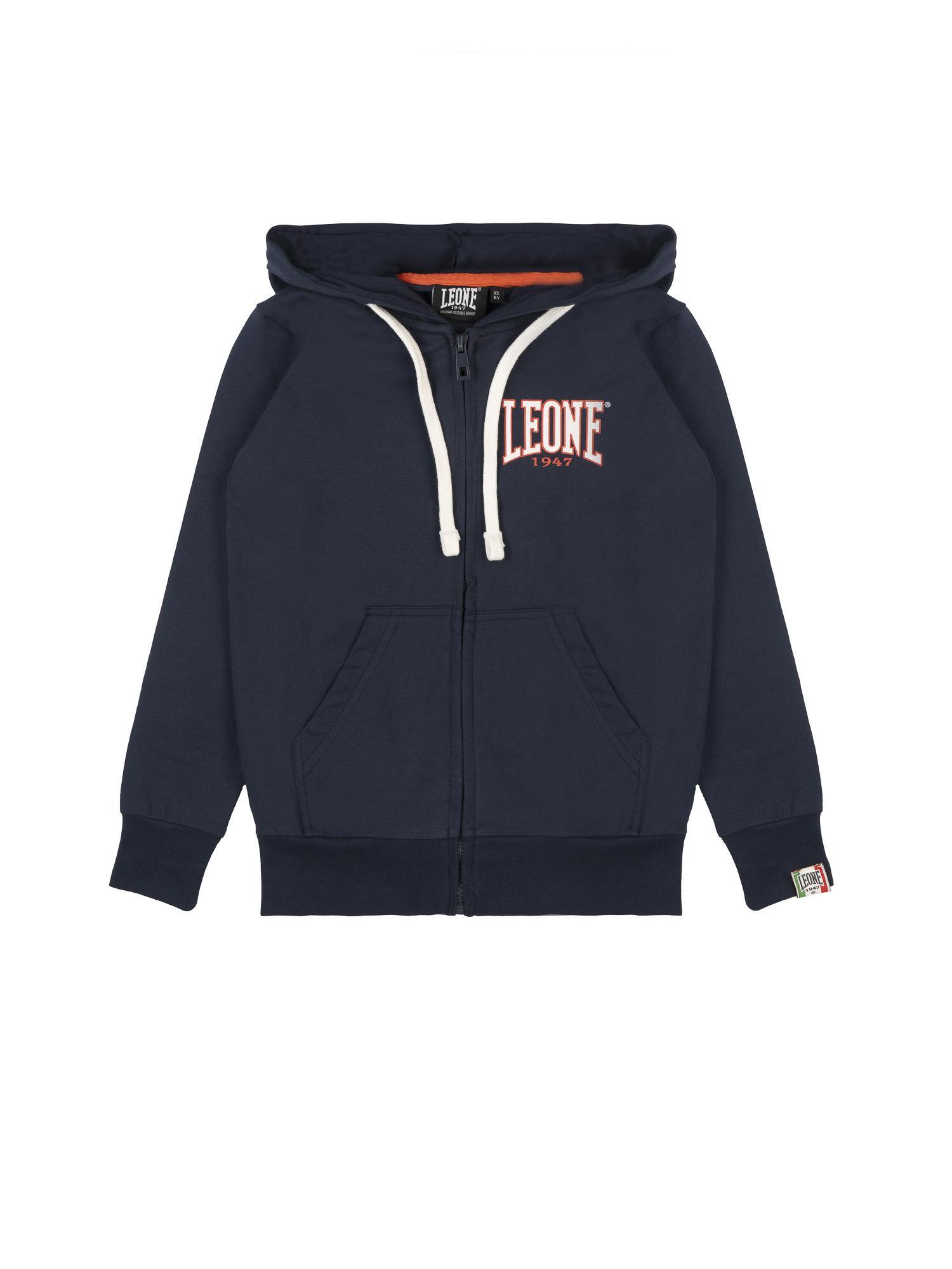 Leone New Basic dziecięce bluzy zapinane na zamek z nieczesanej bawełny