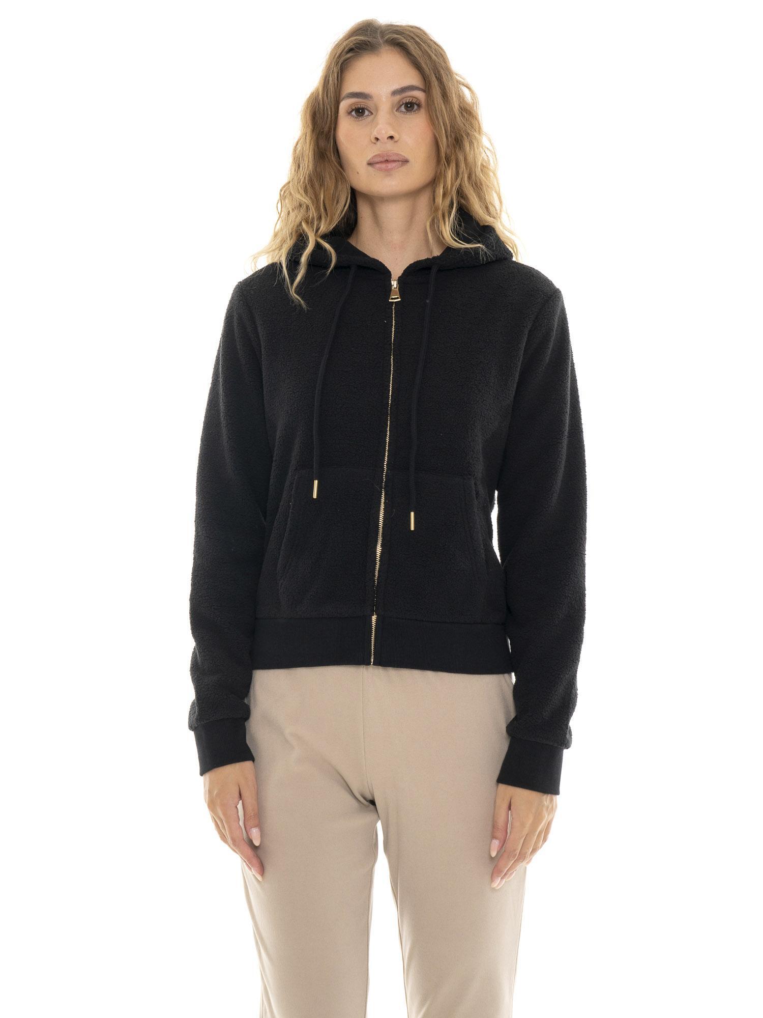 Leone 1947 Damen-Sherpa-Jacke mit goldenen Nieten