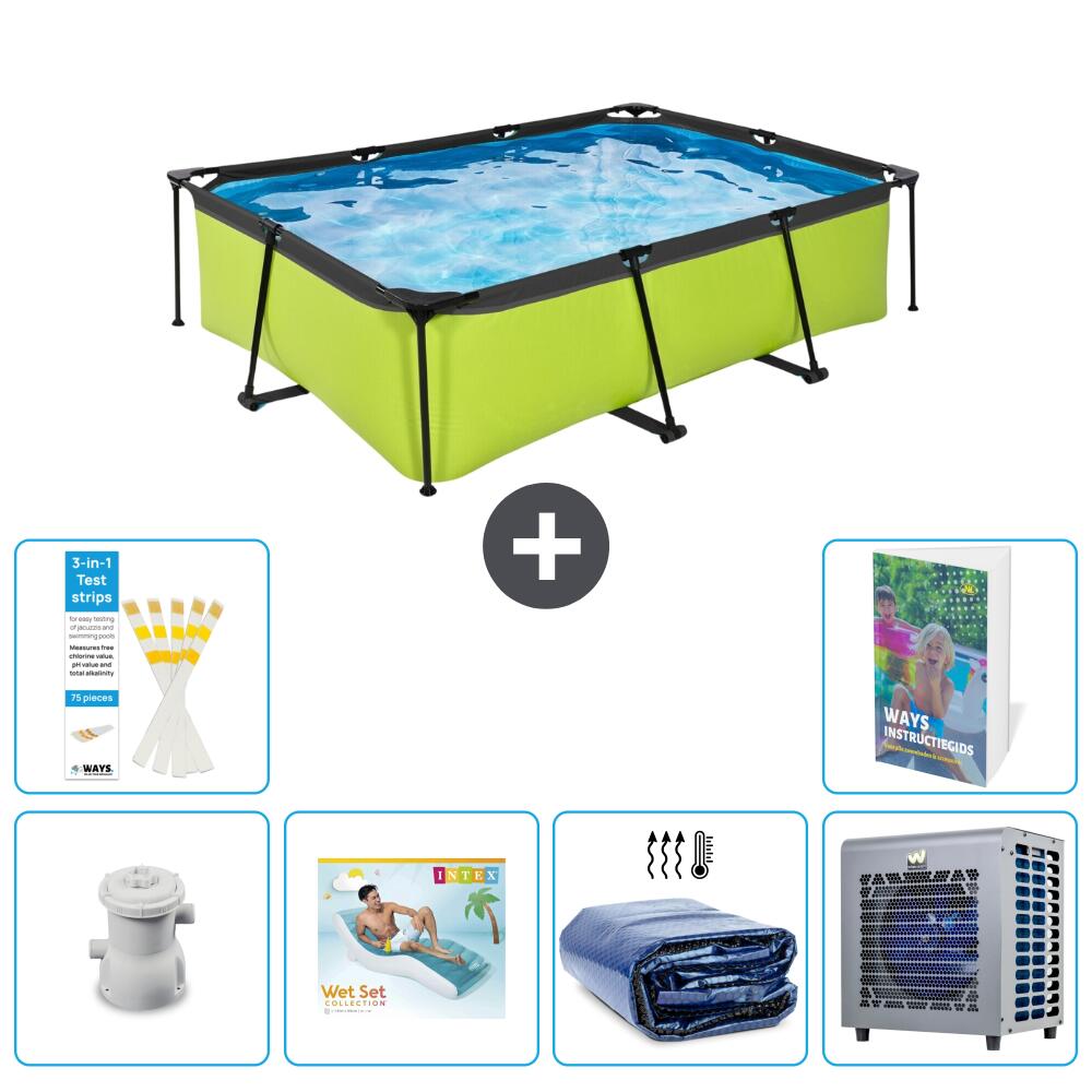EXIT TOYS Basen Prostokątny - 220x150x65 cm - 7-częściowy S286