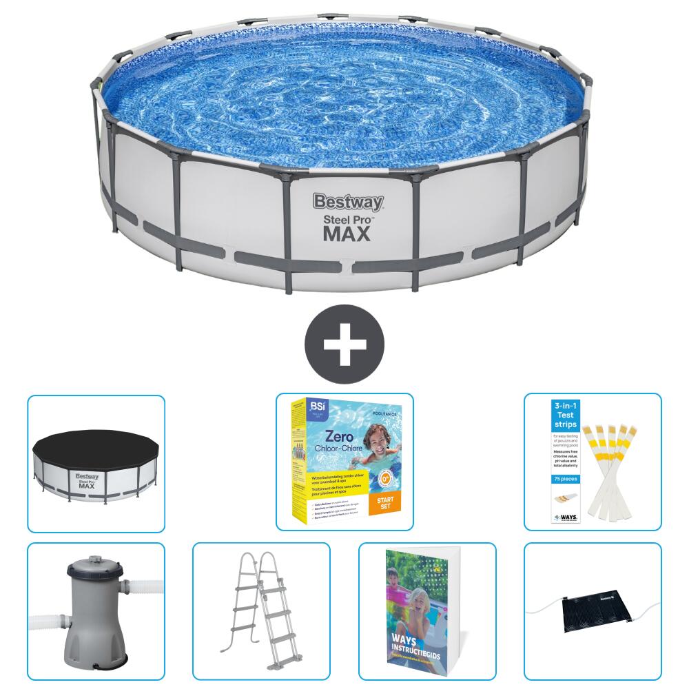 BESTWAY Basen Steel Pro MAX Okrągły - 457x122 cm - 8-częściowy S582