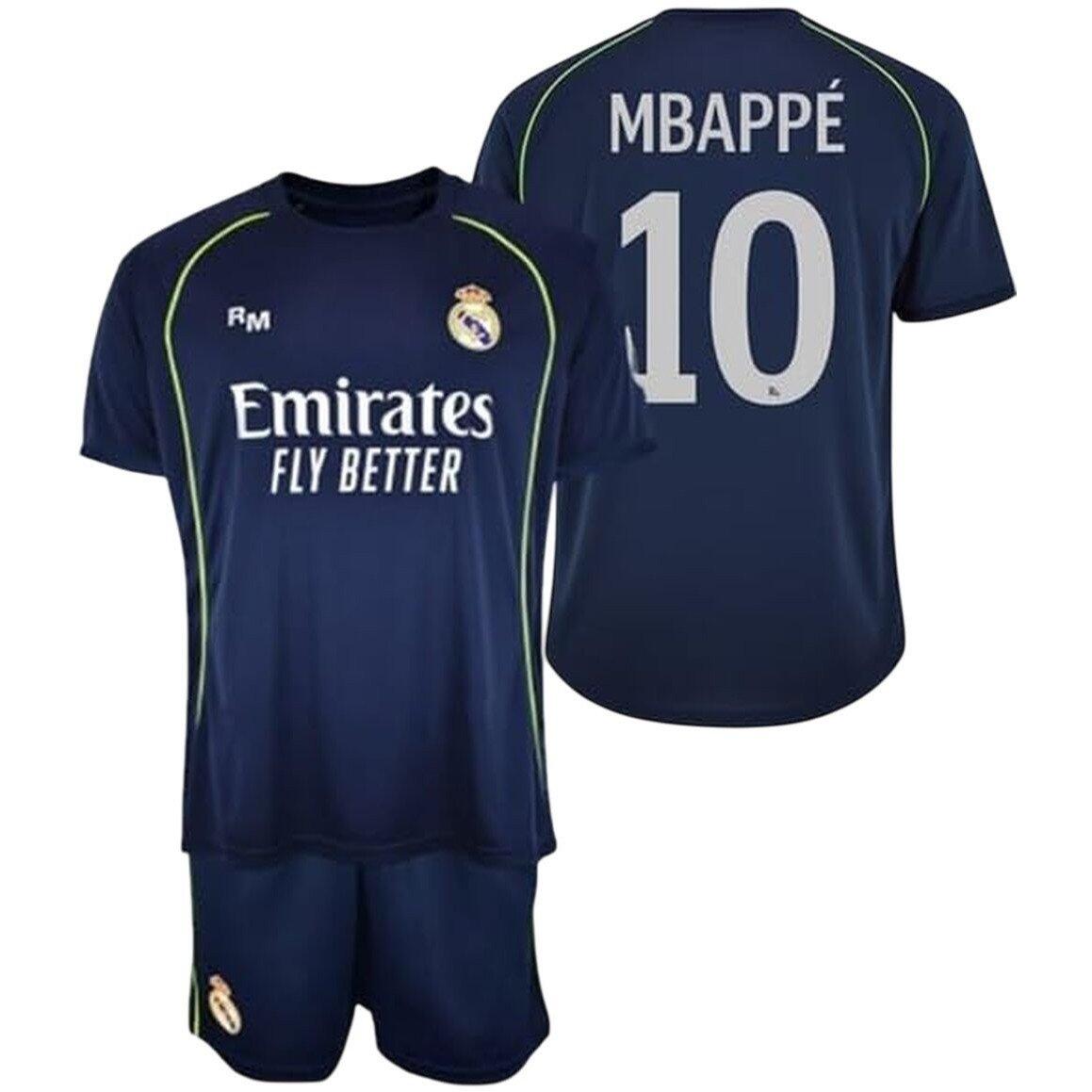 Real Madryt komplet koszulka spodenki junior Mbappe box granatowy