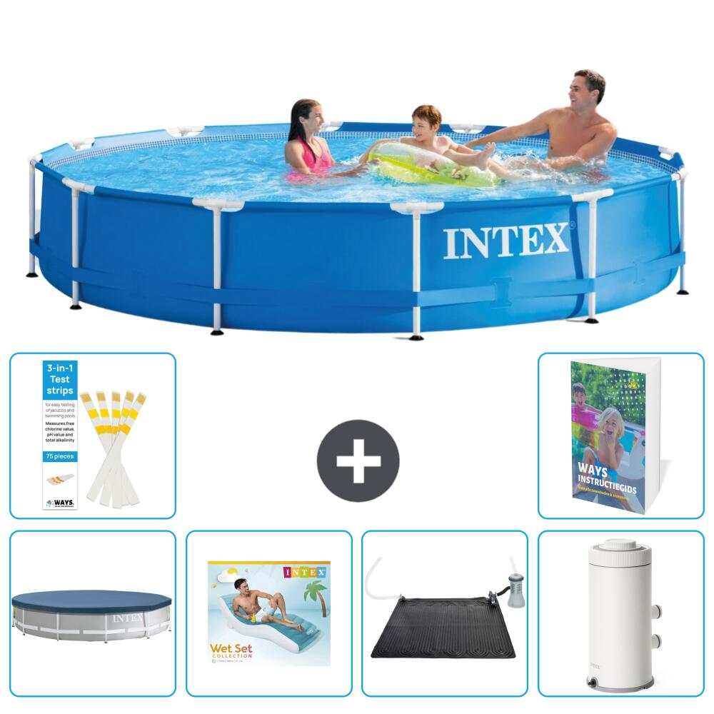 INTEX Basen ze stelażem Okrągły - 366x76 cm - 7-częściowy S70