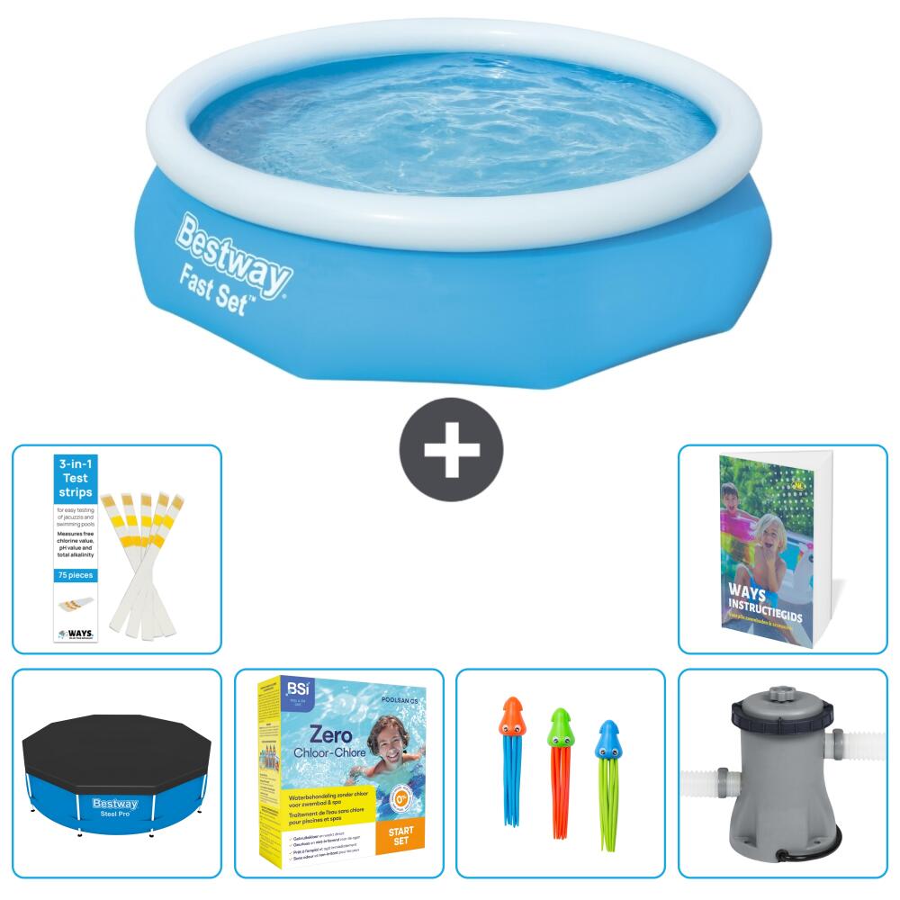 BESTWAY Basen Fast Set Okrągły - 305x76 cm - 7-częściowy S57