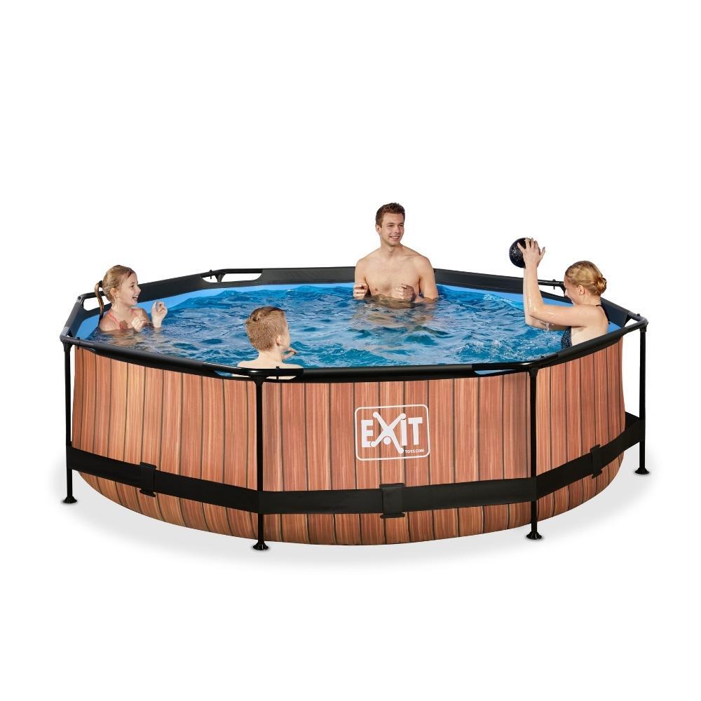 Basen z pompą filtrującą dla dzieci Exit Toys Wood 300 x 76 cm