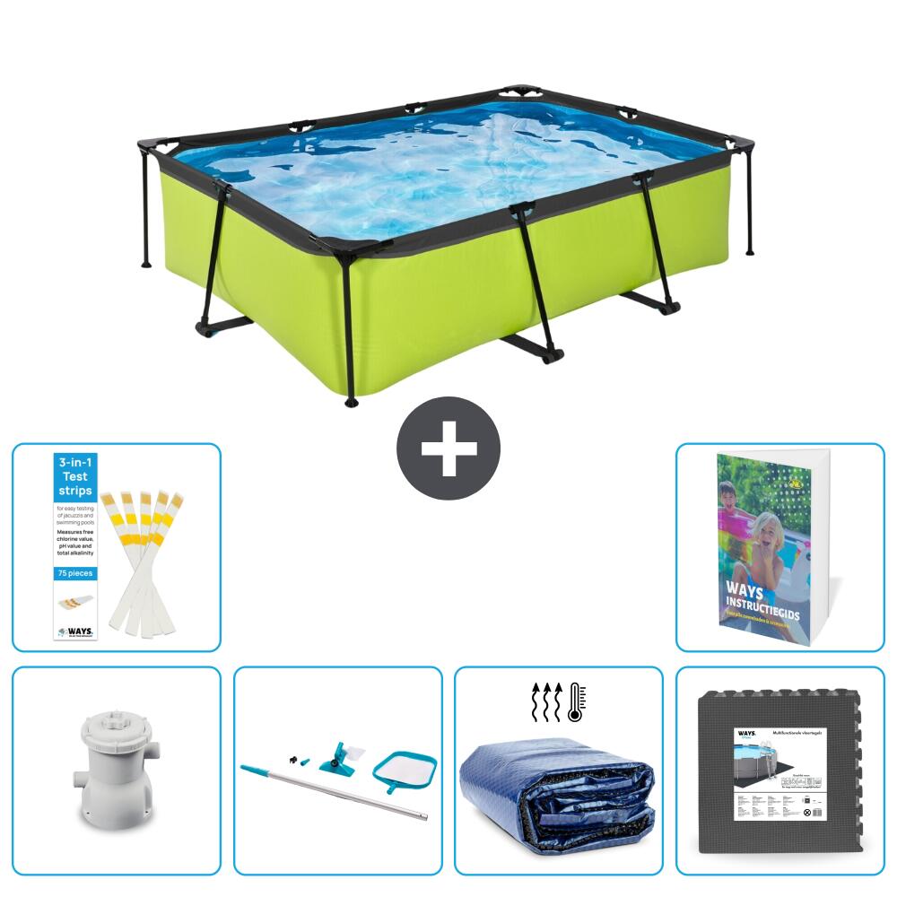 EXIT TOYS Basen Prostokątny - 220x150x65 cm - 7-częściowy S217
