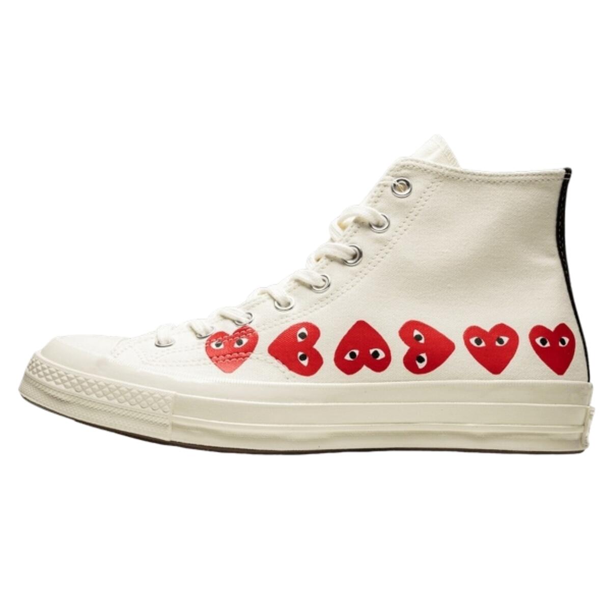 Converse Comme des Garçons High Blanche Multi Coeurs