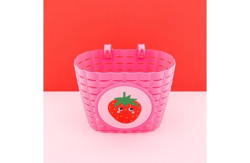 WIDEK koszyk rowerowy dla dzieci Explorer Happy Strawberry różowy