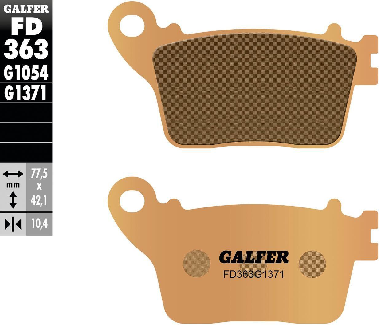 GALFER FD363 - Klocki hamulcowe spiekane 77,5 x 42,1 x 10,4 mm