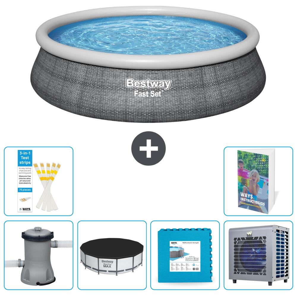 BESTWAY Basen Fast Set Okrągły - 457x84 cm - 7-częściowy S290