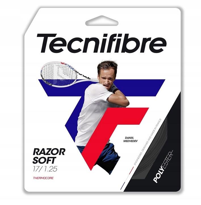 Naciąg tenisowy czarny Tecnifibre Razor Soft (12 m)