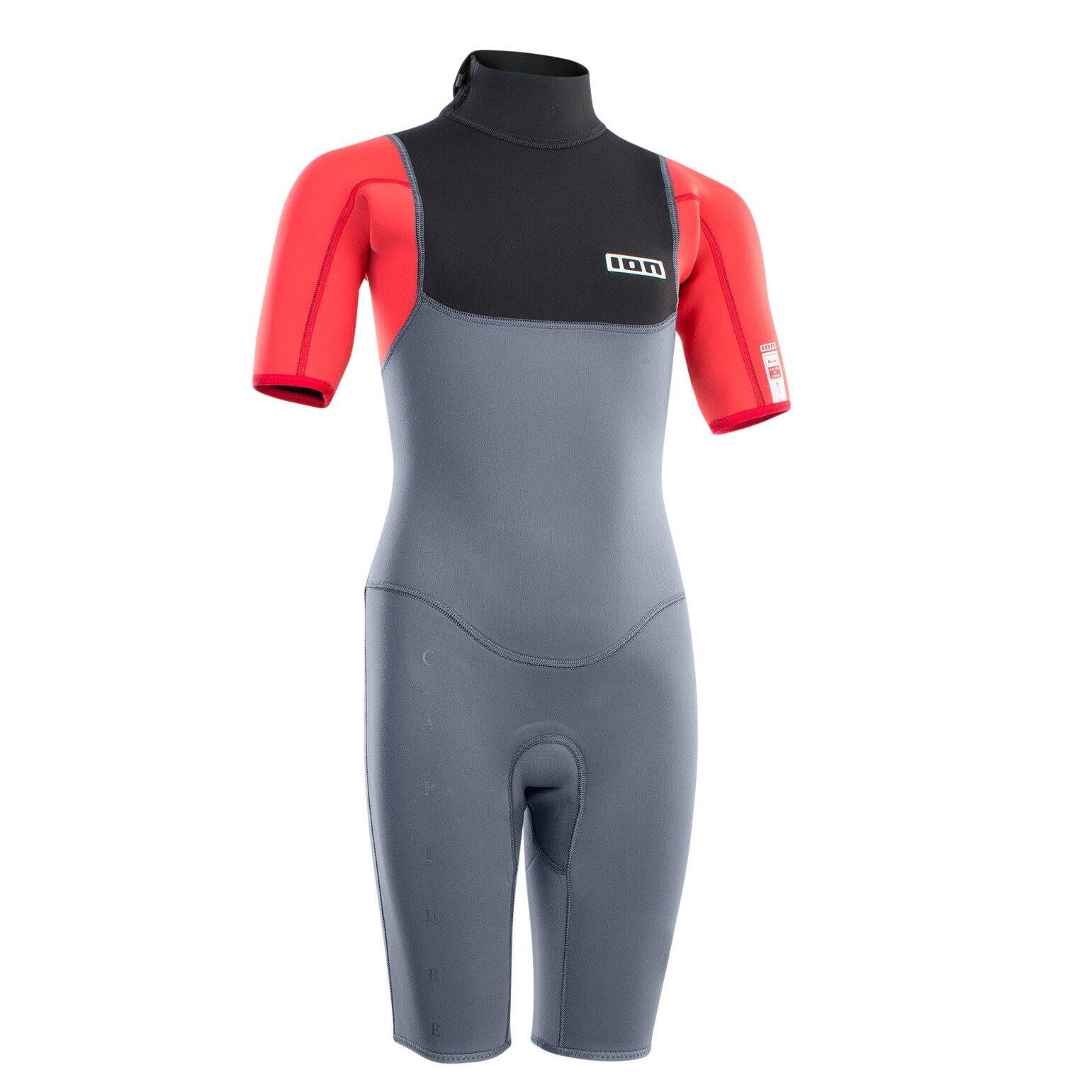 Pianka ION Capture 2/2 Shorty SS Back Zip Junior Steel Blue Red Black