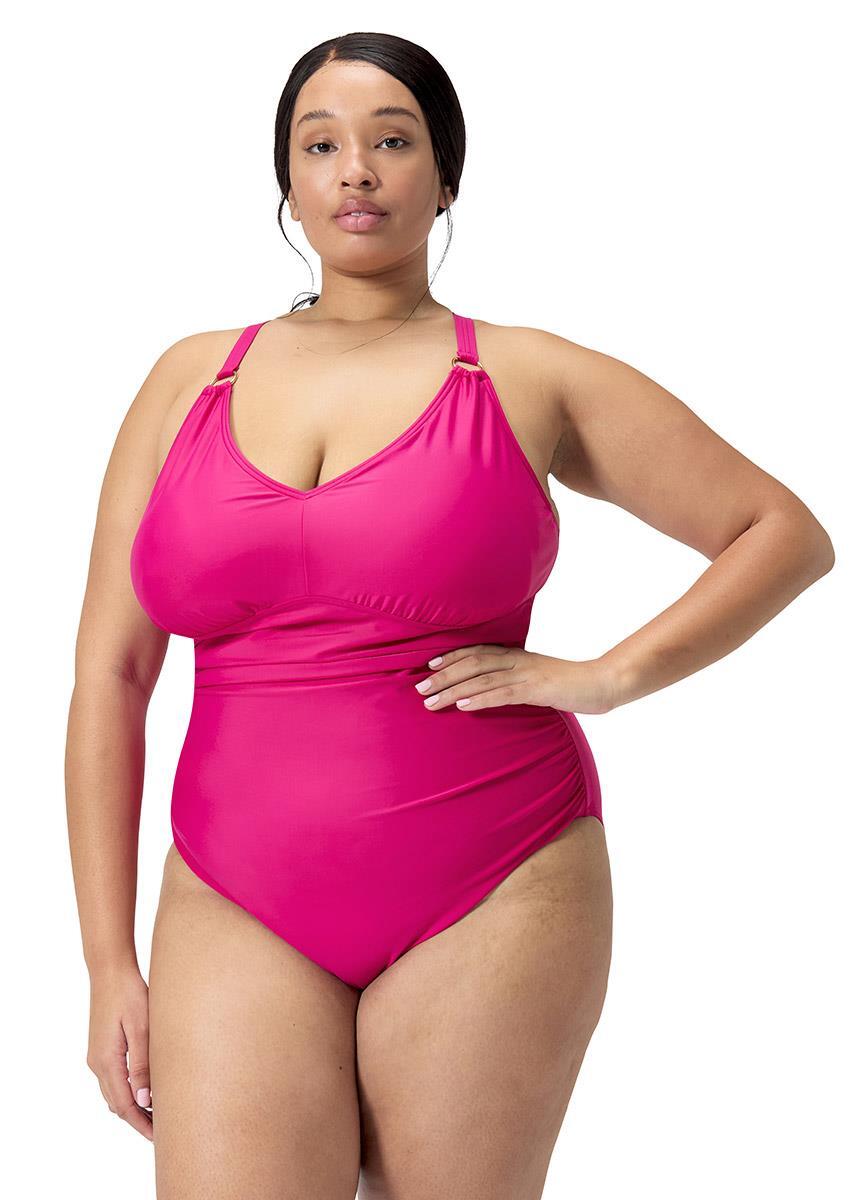 Strój Kąpielowy Speedo Shaping V Neck Plus – Różowy - Rozmiar 42