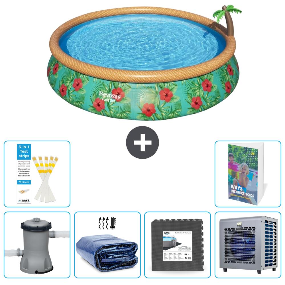 BESTWAY Basen Fast Set Okrągły - 457x84 cm - 7-częściowy S190