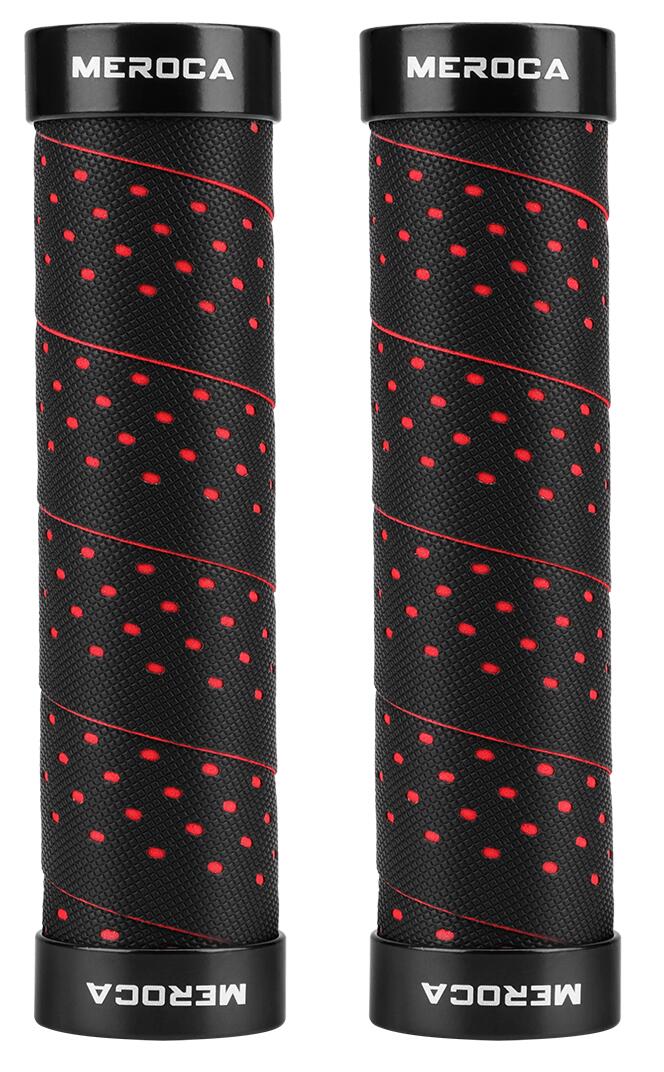 Chwyty rowerowe skręcane (owijka) Meroca Locking Grips czarno czerwone