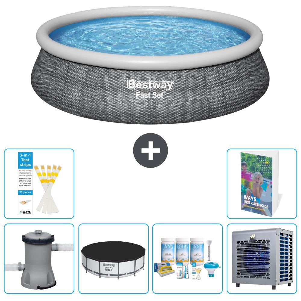 BESTWAY Basen Fast Set Okrągły - 457x84 cm - 7-częściowy S264