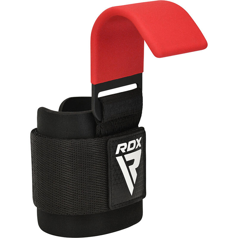 W5 Gel Lifting Hook Straps Com Grip Vermelho