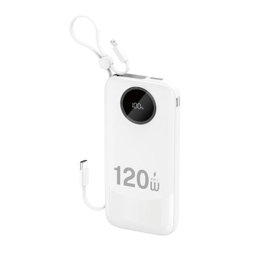Powerbank Dudao K13 10 000 mAh, zintegrowany kabel – biały