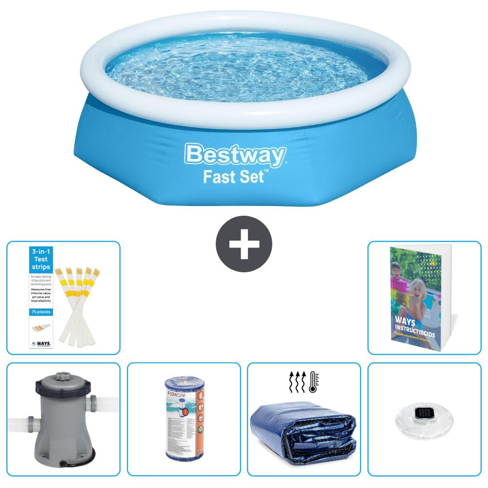 BESTWAY Basen Fast Set Okrągły - 244x61 cm - 7-częściowy S275