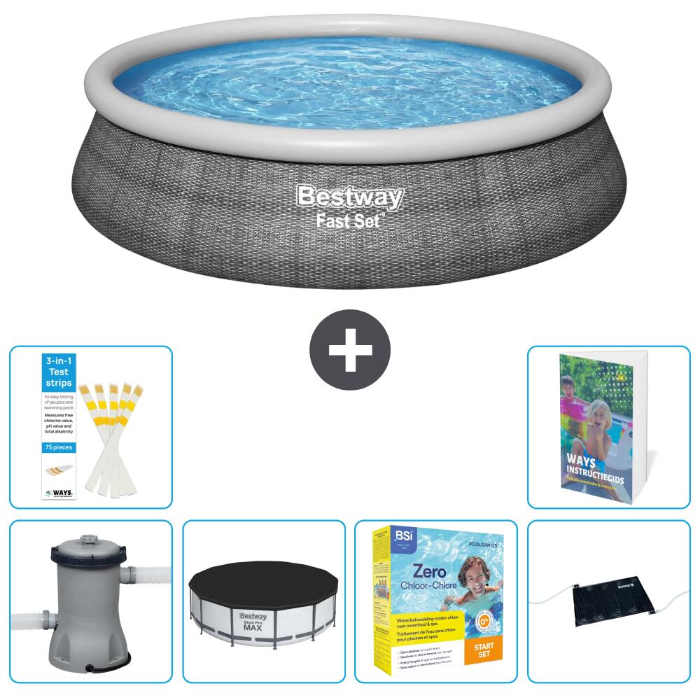 BESTWAY Basen Fast Set Okrągły - 457x84 cm - 7-częściowy S234