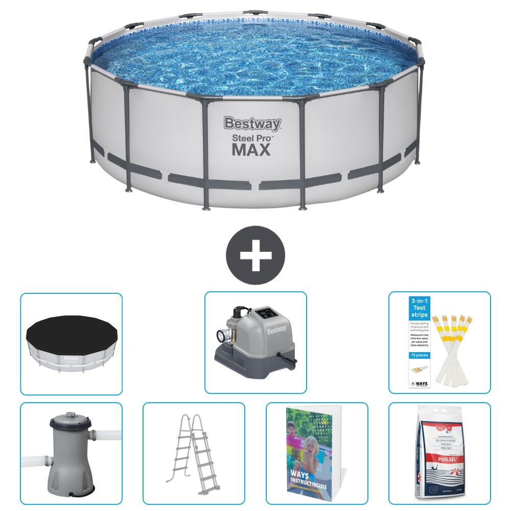 BESTWAY Basen Steel Pro MAX Okrągły - 427x84 cm - 8-częściowy S649