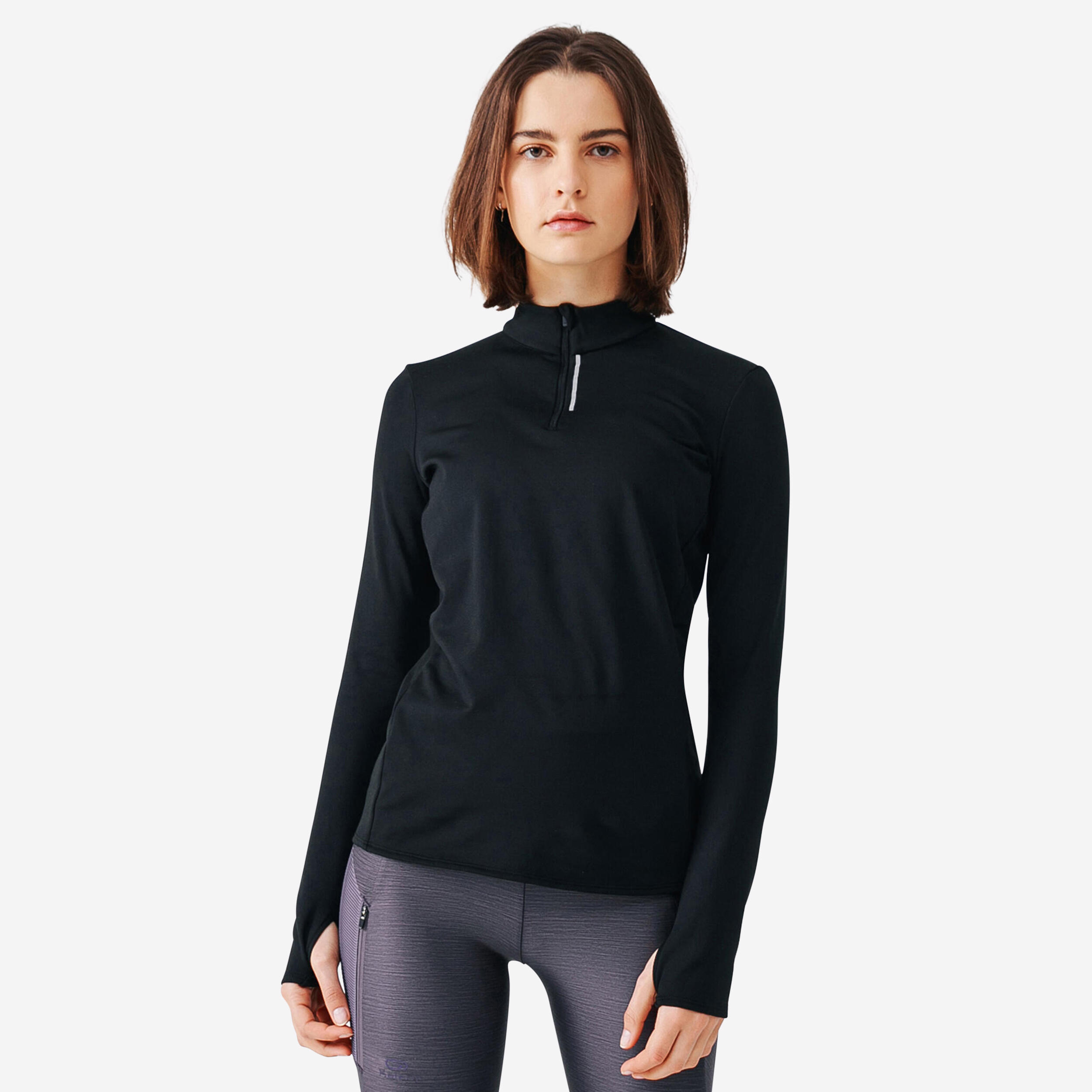Bluza do biegania damska Kiprun Run 100 Warm ocieplana