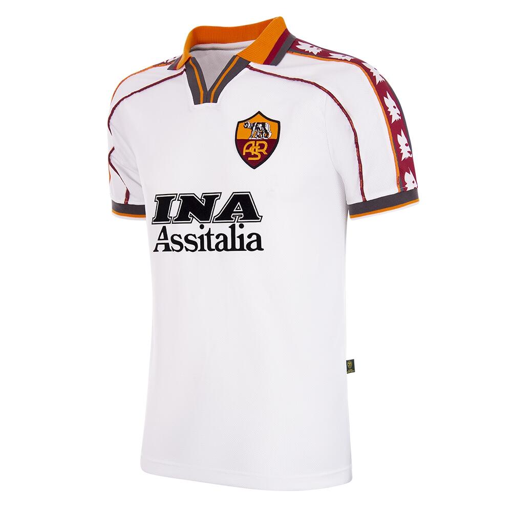 Koszulka piłkarska retro dla dorosłych AS Roma 1998-99 Wyjazdowa - Biała