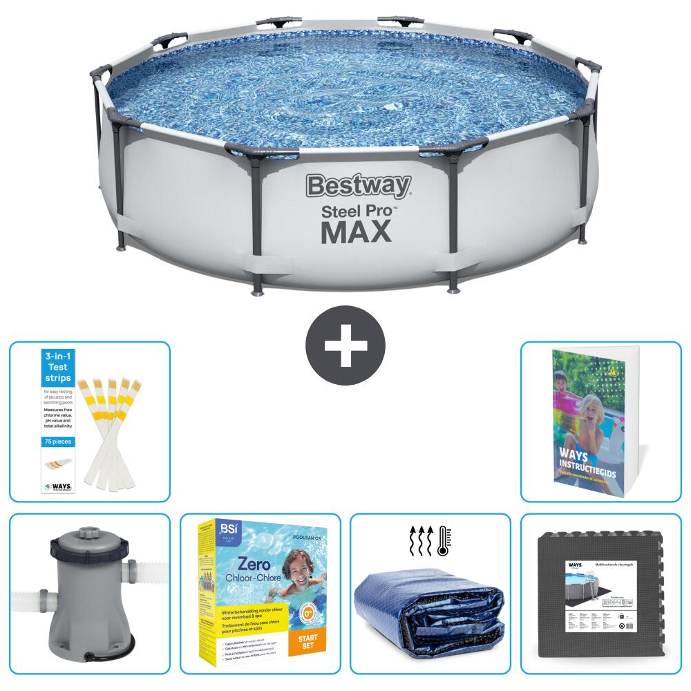 BESTWAY Basen Steel Pro MAX Okrągły - 305x76 cm - 7-częściowy S285