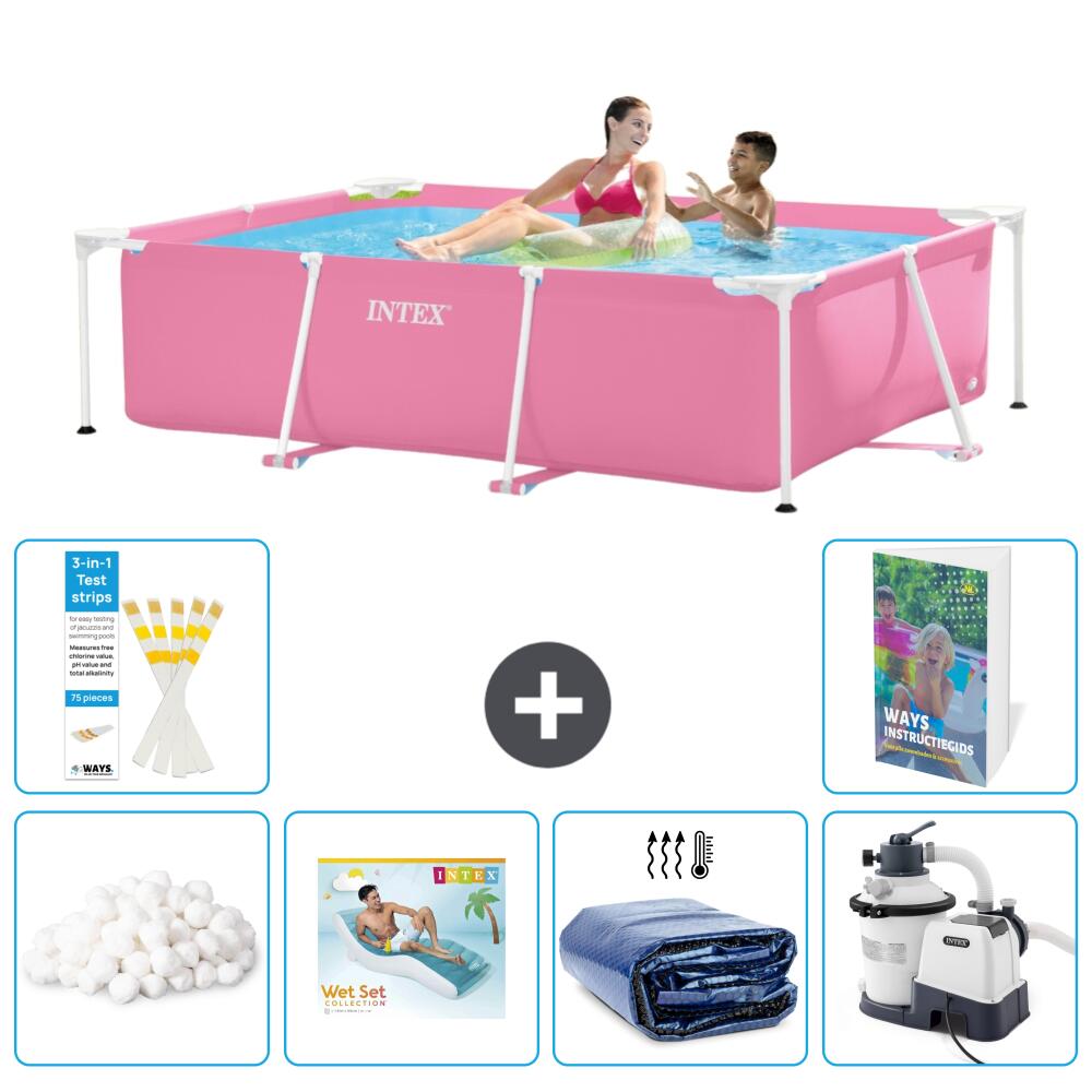 INTEX Basen ze stelażem Prostokątny - 220x150x60 cm - 7-częściowy S5