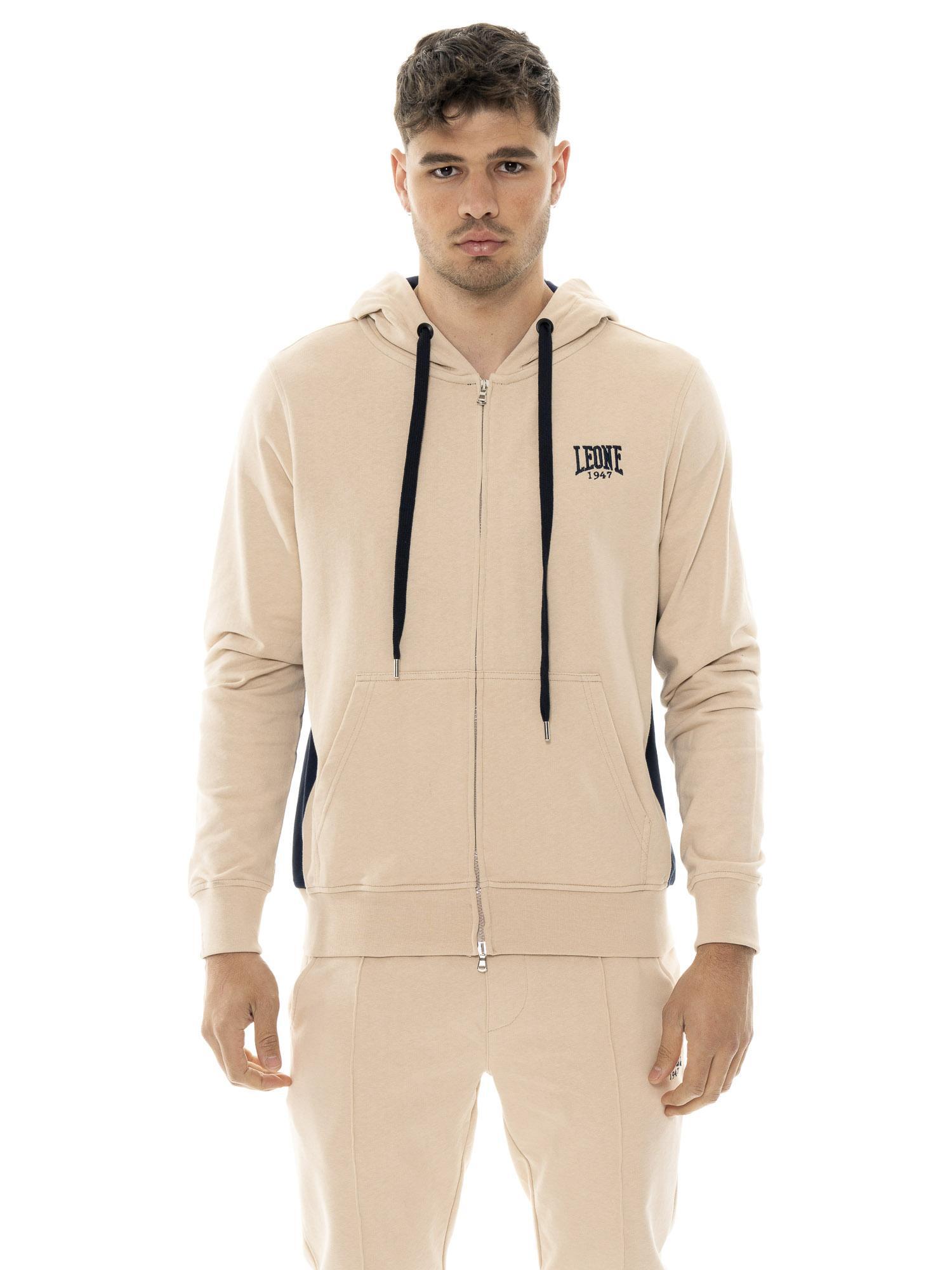 Bluza męska Leone 1947 Apparel Easy z kapturem i zamkiem z bawełny