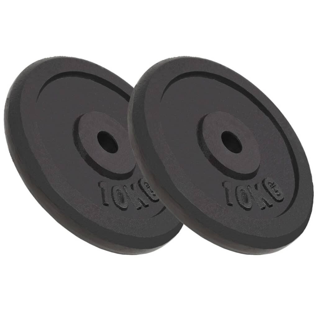 VidaXL talerze żeliwne 2 x 10 kg 30 mm