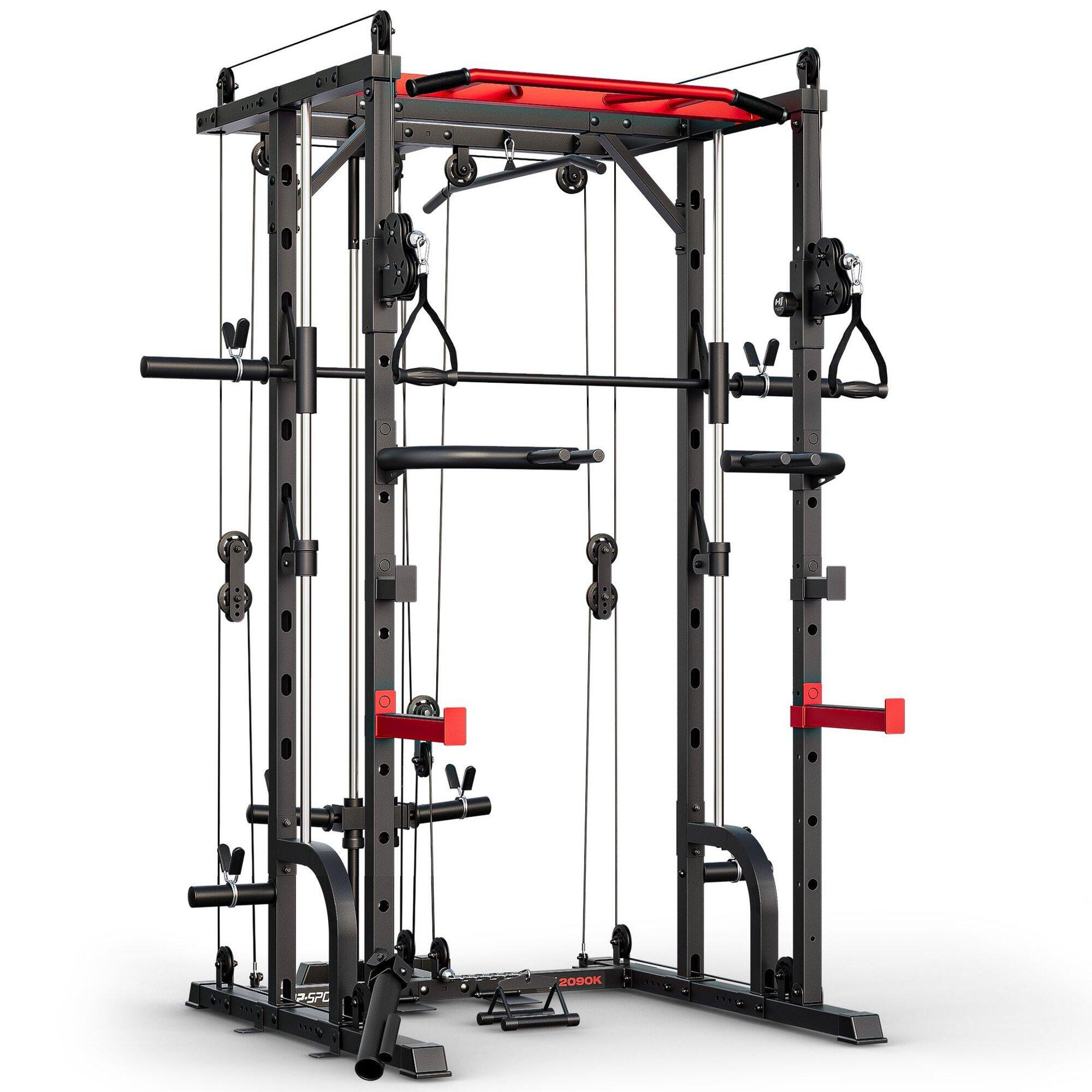 Klatka do treningu siłowego Power Rack Hop-Sport HS-2090K z wyciągiem i suwnicą