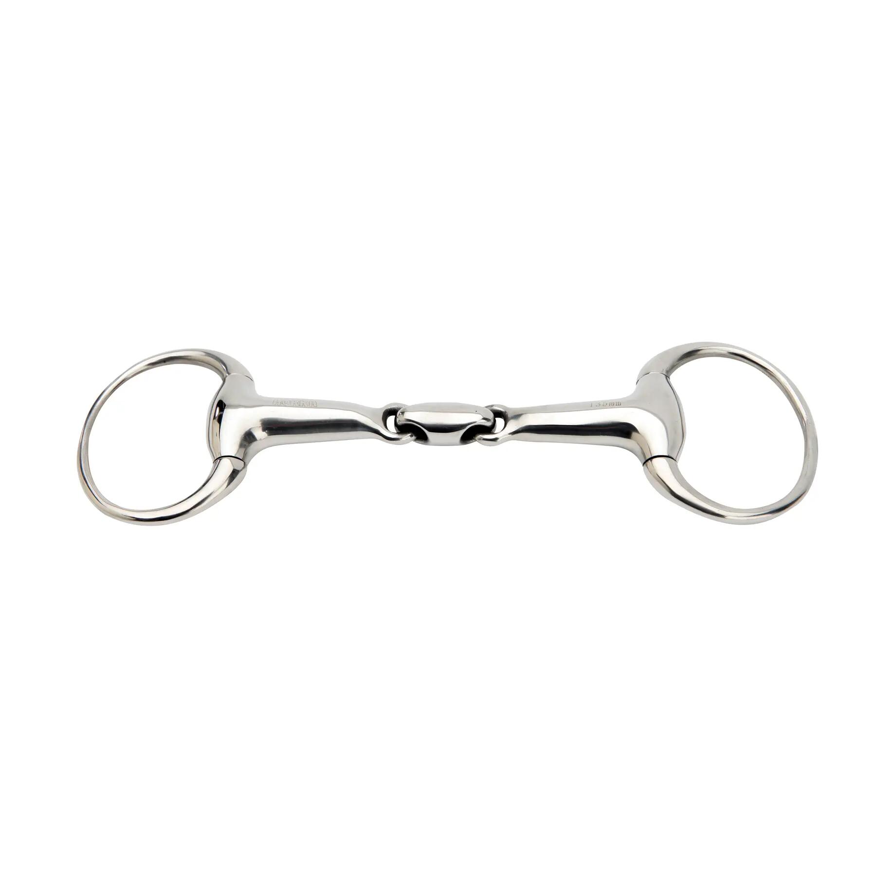 Wędzidło 2 pierścienie do konia podwójny łokieć inox HORKA